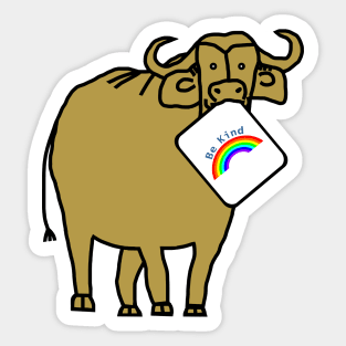 Gold Ox says Be Kind with Rainbow Sticker